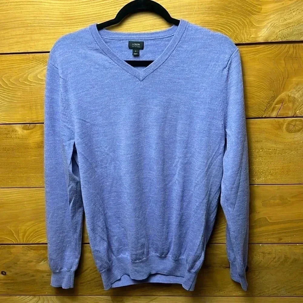 Womens J.Crew black label 100 Merino Wool purple pullover sweaterβ v-neck soft